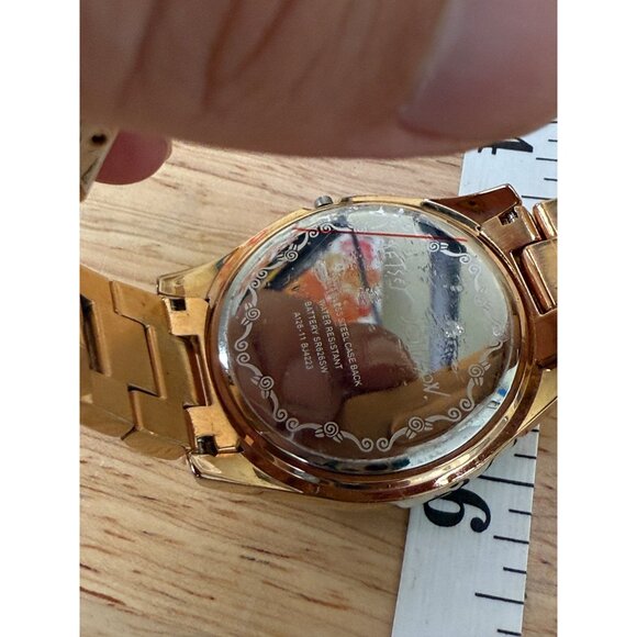 Betsey Johnson Womens Gold Watch With Crystal Bezel & Large Numbers NOT TESTED - Picture 3 of 9